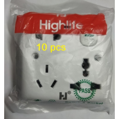 Picture of 10Pcs- 8 Pin Combined Switch Board Power Switch 3Pin 2Pin Combined Socket 250V 16A 8 Pin Combined Socket  Wall Socket Gang Switch  Socket For IPS UPS Stabilizer Computer Refrigerator