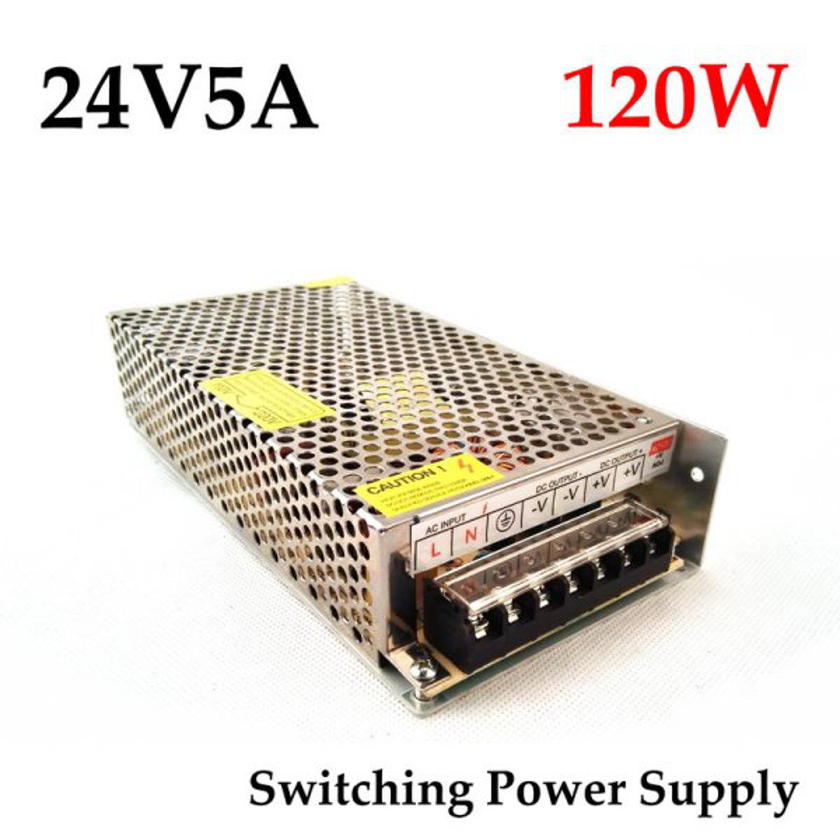 Picture of 24V 5Amp SMPS AC 220V To DC 24V 5A 500W Switching Mode Power Supply Adapters Charger SMPS Power Supply 24V 5A For Industrial 3D Printers CNC Machine 5A 24V SMPS