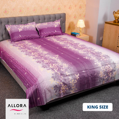 Purple Print Allora Bed sheet ALLORA BDonline shop bangladeshothoba.com