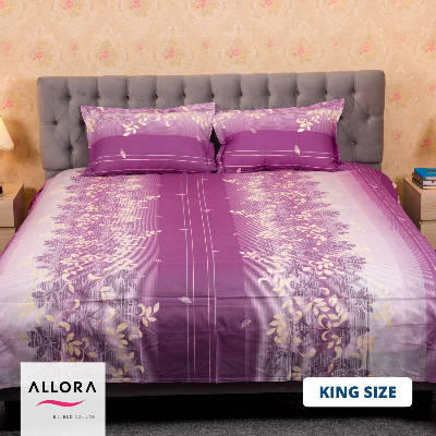 Purple Print Allora Bed sheet ALLORA BDonline shop bangladeshothoba.com