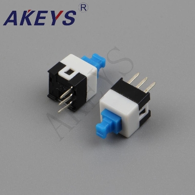 Picture of 5Pcs- SELFLOCK 3 Pin Square 6x6x8mm 3 Pin 0.1A 30V DC Mini Self-Locking Switch On Off Multimeter Switch Micro Switch Self Lock Switch On/Off Latching Switch 