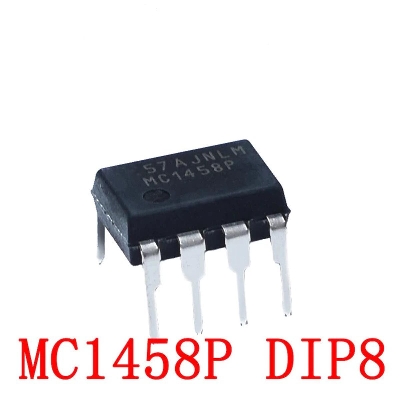 Picture of 2Pcs- MC1458 MC1458L IC MC1458P OPAMP LMC1458N Audio IC Operational Amplifier Op-Amp IC DIP-8 8 Pin Leads Package 