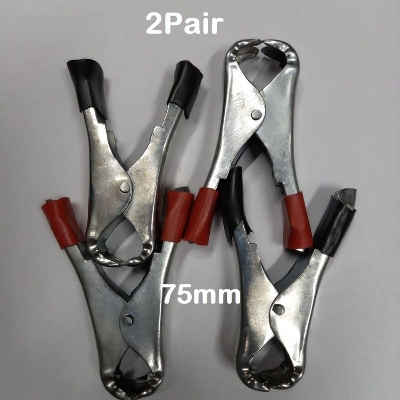 Picture of 2Pair- FAT Type 30A Battery 75mm Clip RED & BLACK Car Battery Clip Connector 12V Battery Connector Clip Cable Connector For Battery Connections 