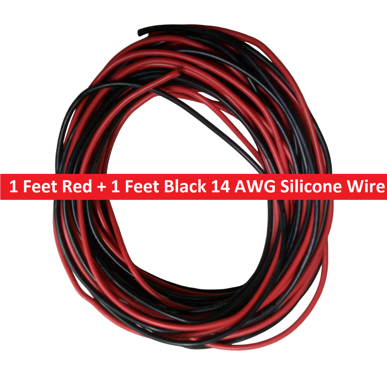 Picture of Heat Resistant Soft Silicone Wire Black White RC Battery Connector Flexible Cable 14 AWG Diameter 4mm For RC DYE Project Copper Wire 2 Feet (1Feet Black+1Feet White) Electrical Circuitry & Parts