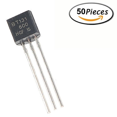 Picture of 3Pcs- BT131-600 BT131 TRIAC 600V 1A TRIAC SCR Voltage Regulator BT131 Thyristor IC TO-92 Package 3 Pin Leads TRIAC 
