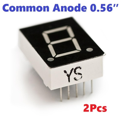 Picture of 2Pcs- CA Single Digit 0.56 Inch RED Color Common Anode 7 Segment Display 1 Digit RED LED Light Seven Segment Display 0.56 Inch 10 Pin Leads Digital LED Display 