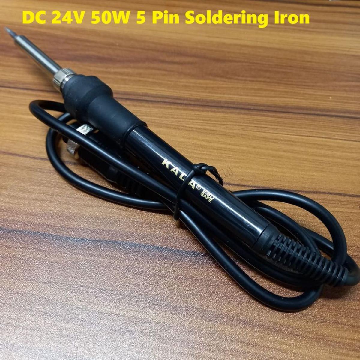 Picture of Model-01 Soldering IRON For Soldering Station DC 24V 50W 5 Pin 5 Hole Female Solder Iron Insulated Handle Tools 50W Soldering Iron For 858 858D 85D+ 8858 878A 878 Soldering Station