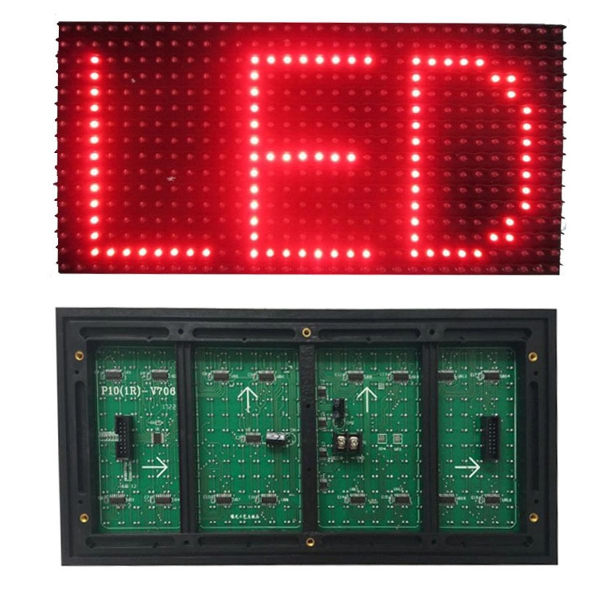 Picture of P10 RED LED P10 LED Display Panel Module 32x16 Pixel 320x160mm Brightness 5V P10 Dot LED Display Board RED Matrix Screen Panel For Scrolling Message LED Lights