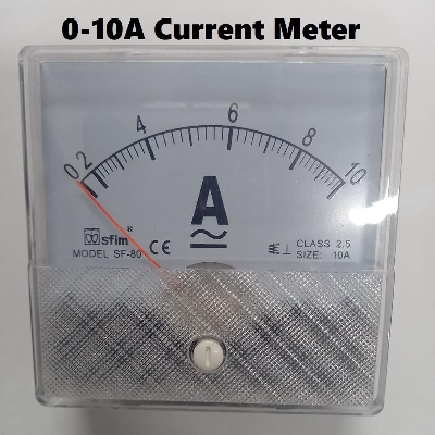 Picture of ANALOG 0-10A AMP Meter AC Analog Ampere Meter 0-10A Gauge Square Panel Current Amperemeter 10A Analog Panel Ammeter Current Meter SF-80 Ampere Meter Testers