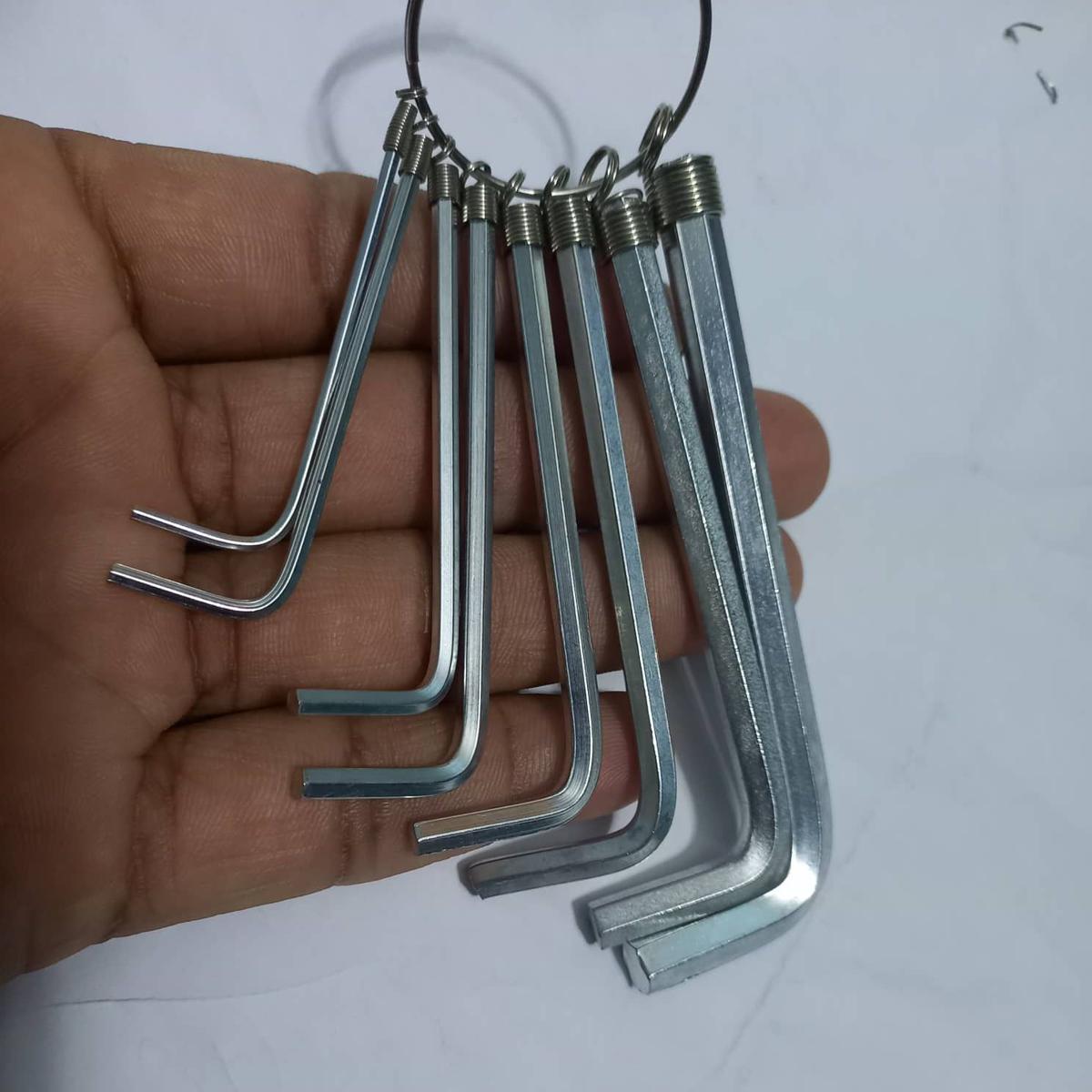 Picture of HEXAGON 8 Pcs Screwdriver Hex Key Allen Wrench Set 1.5mm 2.0mm 2.5mm 3.0mm 3.5mm 4.0mm 5.0mm 6.0mm Keyring Hand Bicycle Repair Stainless Steel Screwdriver Tool Sets