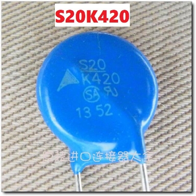 Picture of MOV S20K420 420VAC 20mm Metal Oxide Varistor S20K420 ZOV Metal Oxide Veristor 420VAC 2 Pin Leads Power Resistor 