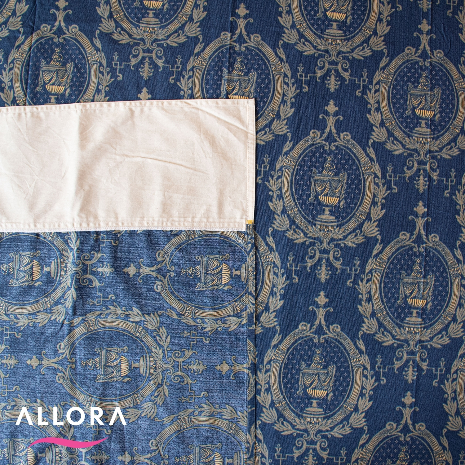Navy Trophy Print Allora Bed Sheet ALLORA BDonline shop bangladeshothoba.com