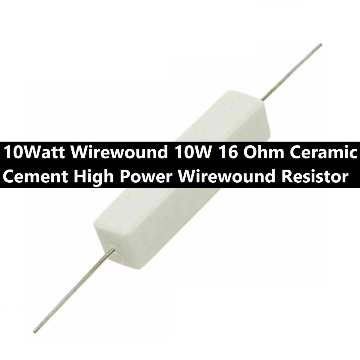 Picture of 3Pcs-10Watt 16 Ohm Resistor WIREWOUND 16 Ohm 10W Resistor Ceramic Cement Wirewound Resistor 16 Ohm 10 Watt Wire Wound Fixed Cement Resistor 5% Tolerance 2 Pin Leads