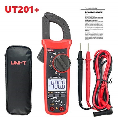 Picture of UT201+ UT-201+DMM AC DC Digital Clamp Meter Auto Range Ture RMS Handheld Clamp Digital Multimeter Tester Volt Ohm Meter Measuring & Levelling