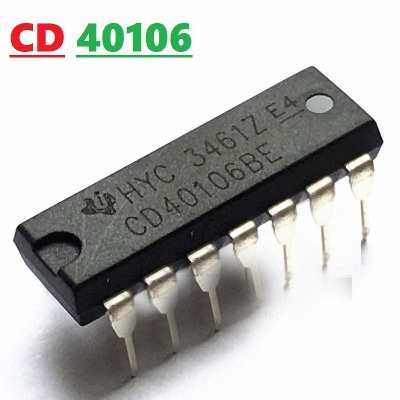 Picture of 2Pcs- CD40106 IC CD40106BE 40106 DIP-14 Pin Leads Dual In Package IC Breadboard Friendly