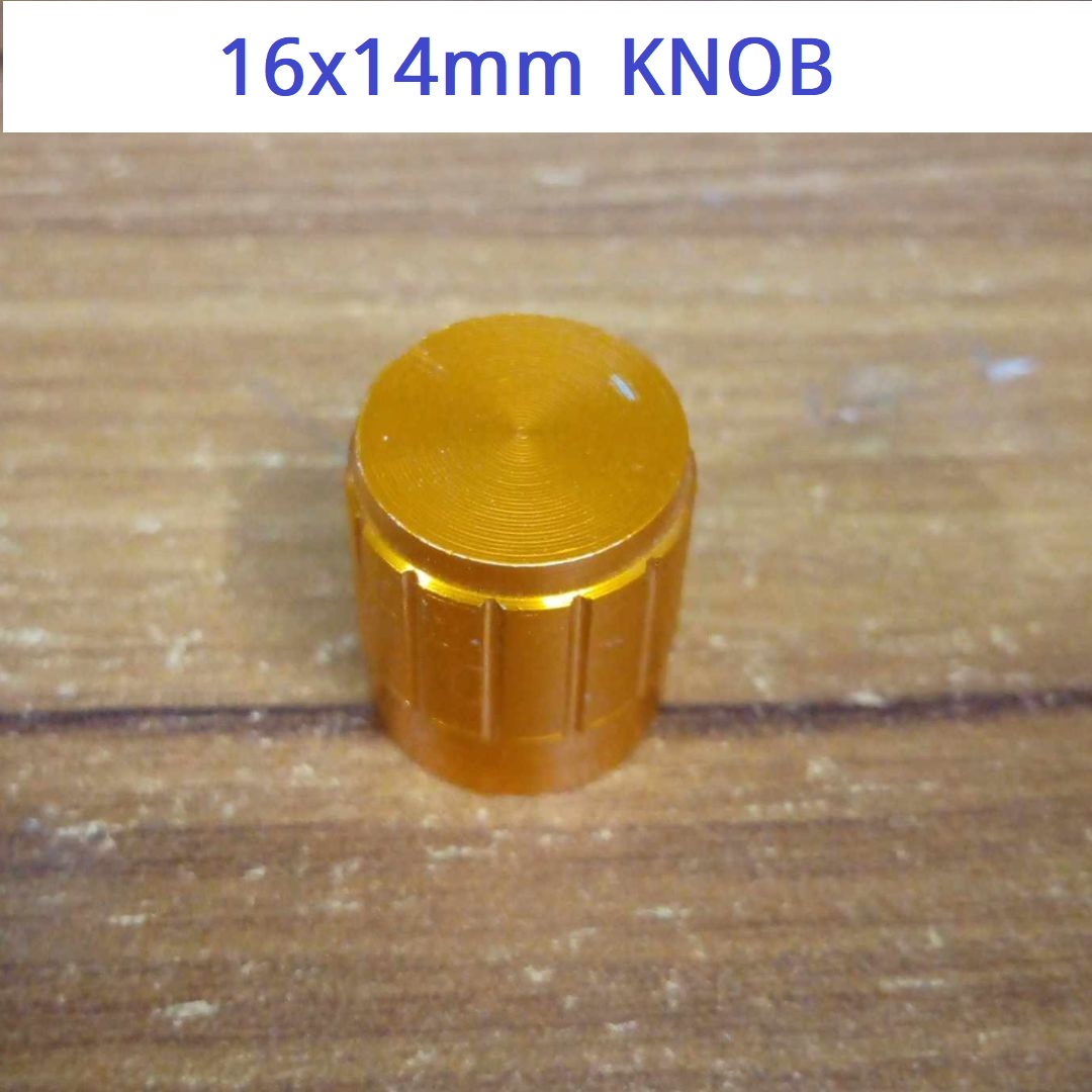 Picture of 3Pcs- 16mm Amplifier Knob 16x14mm Aluminium Alloy Potentiometer Knob Amplifier Volume Knob Knurled Shaft 6mm Hole Amplifier Audio Knob Switches Knob