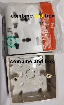 Picture of BACK Part With 8 Pin Combined Switch Board Power Switch 3Pin 2Pin Combined Socket 250V 16A 8 Pin Combined Socket  Wall Socket Gang Switch Socket For IPS UPS Stabilizer Computer Refrigerator
