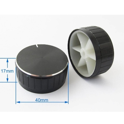 Picture of 40mm Amplifier Knob 40x17mm Aluminium Alloy Potentiometer Knob Amplifier Volume Knob Knurled Shaft 6mm Hole Amplifier Audio Knob Switches Knob