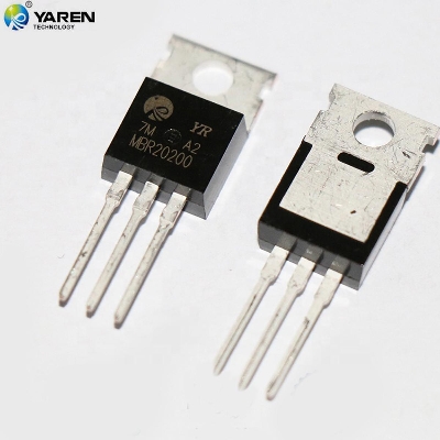 Picture of A CLASS MBR20200CT Diode MBR20200 20A 200V Schottky Diode TO-220 MBR20200 Diode Power Rectifier Chip 3 Pin Leads Diode 