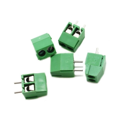 Picture of 5Pcs- 2 Pin GREEN Color KF301-2P 2 Pin Connector PCB Mount Straight Screw Terminal Block 2 Pin Cable Connector 5.08mm Pitch Socket PCB Screw Connectors 2 Way