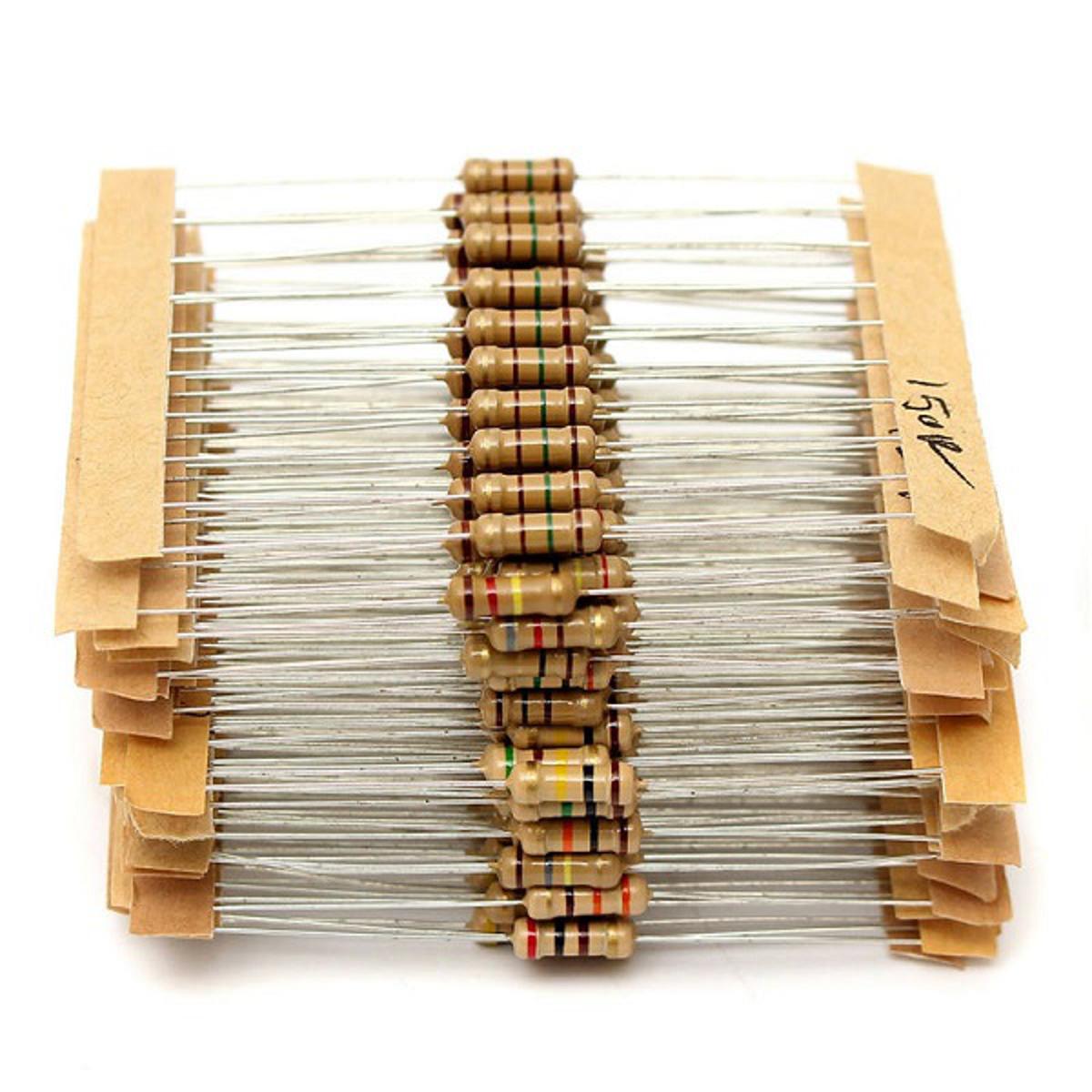 Picture of 50Pcs- 4.7 Ohm Resistors 1/4W 4.7Ohm Carbon Film Resistor 4.7 Ohm Resistance 0.25 Watt 5% Tolerance Fixed Resistors Passive Components 2 Pin Leads