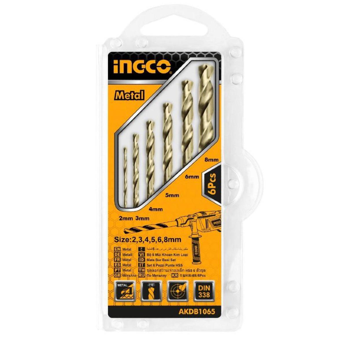 Picture of 6Pcs Set METAL HSS Twist Drills Bit Set 2mm 3mm 4mm 5mm 6mm 8mm Twist Drill Bits 2-8mm Hex Shank Drive Quick Change High Speed For Drill Machine Chuck