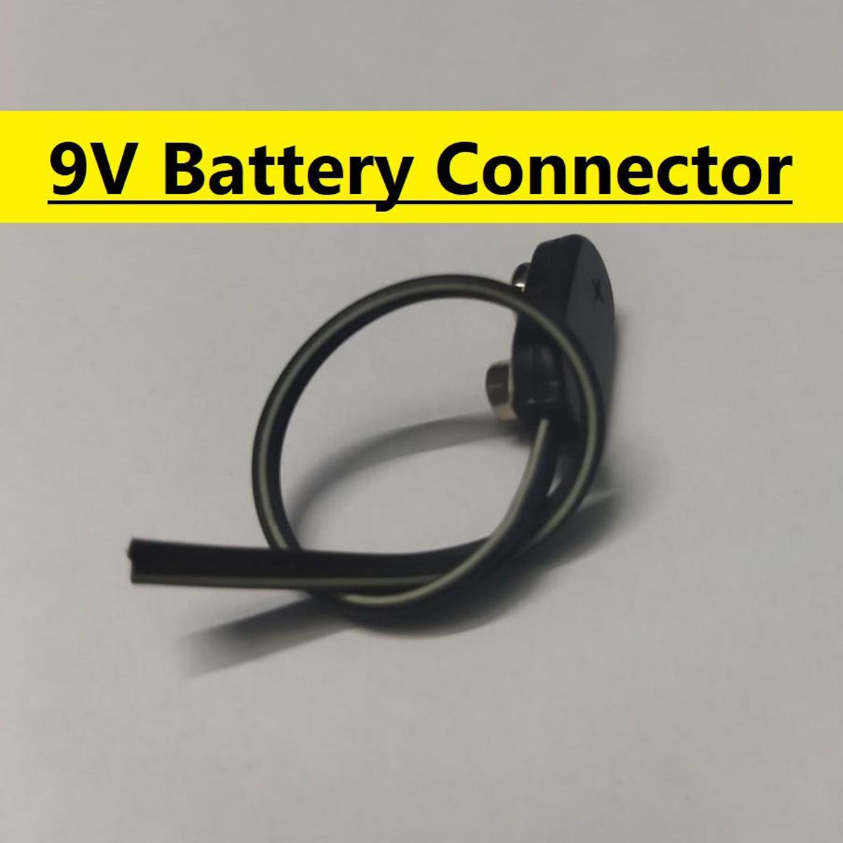 Picture of 3Pcs- BLACK Color 9V Battery Connector DC 9V Battery Clip Connector Leads Socket 6F22 Battery Connector Holder With Cables 9V Connector For 6F22 Battery 9V Power Supply