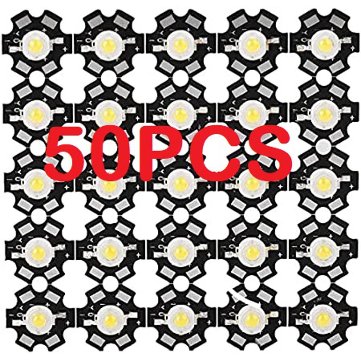 Picture of 50Pcs- 20mm Black PCB Plate White 3 Watt 3.7V Ultra Bright WHITE Color 3W LED SMD Chip 3V 3.7V Metal Plate Heat Sink Aluminum Base 20mm PCB DIY LED Light Bulbs