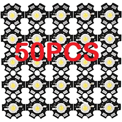 Picture of 50Pcs- 20mm Black PCB Plate White 3 Watt 3.7V Ultra Bright WHITE Color 3W LED SMD Chip 3V 3.7V Metal Plate Heat Sink Aluminum Base 20mm PCB DIY LED Light Bulbs
