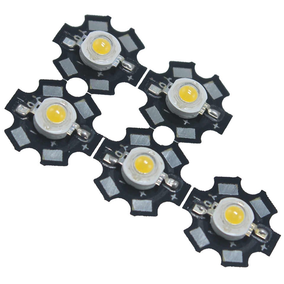 Picture of 50Pcs- 20mm Black PCB Plate White 3 Watt 3.7V Ultra Bright WHITE Color 3W LED SMD Chip 3V 3.7V Metal Plate Heat Sink Aluminum Base 20mm PCB DIY LED Light Bulbs