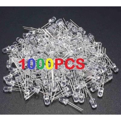 Picture of 1000Pcs- Transparent RED LED 5mm Water Clear Red LED Light 5mm LED Light Emitting Diode 5mm LED Light RED Light Bulbs For Indicator Light - 291795250