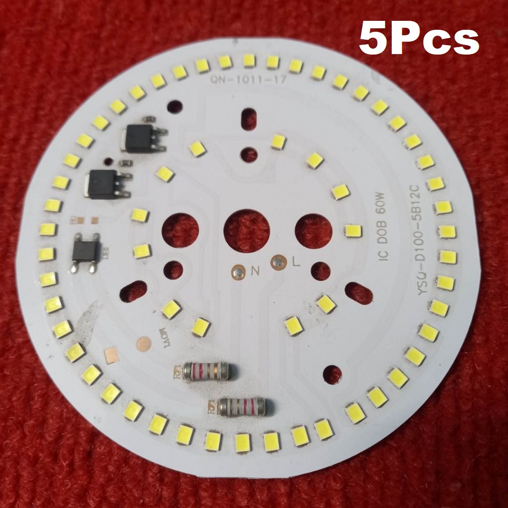 Picture of 5Pcs- Round White 60W Direct Ac 220V 60Watt Led Light Bulbs 96Mm 60Pcs White Smd Led Light Board 220V Smd