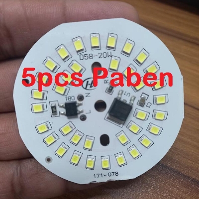Picture of 5pcs-Big Size- 20 Watt WHITE Color Ultra Bright White 20W Input AC 220V Integrated IC Driver SMD LED Board 20Watt Direct AC 220V LED