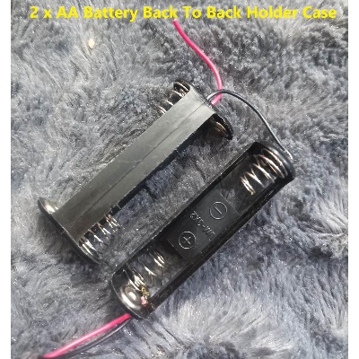 Picture of 2Pcs- 2 Slot 2xAA Battery 2 TANK AA Battery Holder Back To Back Holder Case With Cables Open Frame AA Battery Case Holder 2 Tank Rechargeable Battery Holder 14500 Battery Case 1.5V Pencil Battery Holder