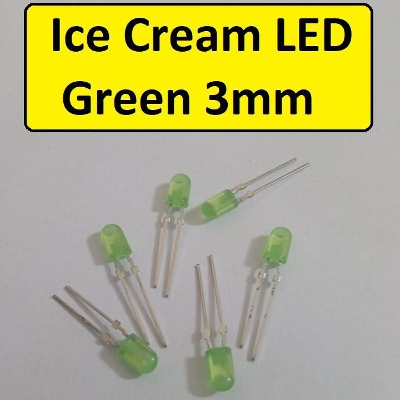 Picture of 600Pcs- ICE Cream LED Light GREEN 3mm COLOR FULL Green LED Light 3mm ICE Cream LED Light Emitting Diode 3mm LED Light GREEN Light Bulb 3mm GREEN LED For Indicator Light LED