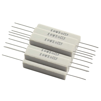 Picture of 2Pcs- 10Watt 10 Ohm Resistor WIREWOUND 10 Ohm 10W Resistor Ceramic Cement Wirewound Resistor 10 Ohm 10 Watt Wire Wound Fixed Cement Resistor 5% Tolerance 2 Pin Leads