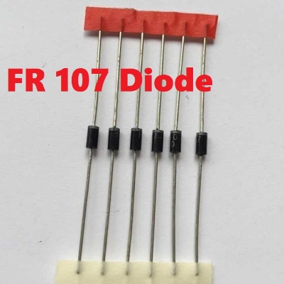 Picture of 15Pcs- FR107 Diode 1000V 1A General Purpose Rectifier Diodes FR107 Axial Diode DO-15 Package 2 Pin Leads 