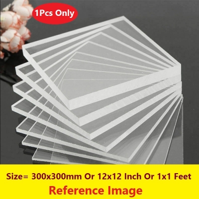 Picture of TRANSPARENT 2mm Acrylic Sheet 2mm Clear Plastic Sheet 2mm Thick Acrylic Sheets Cutting Size 300x300mm Or 12×12 Inch Or 1×1 Feet 12 Inch Acrylic Sheet Clear Perspex Acrylic Sheet 2mm Clear Acrylic Plexiglass