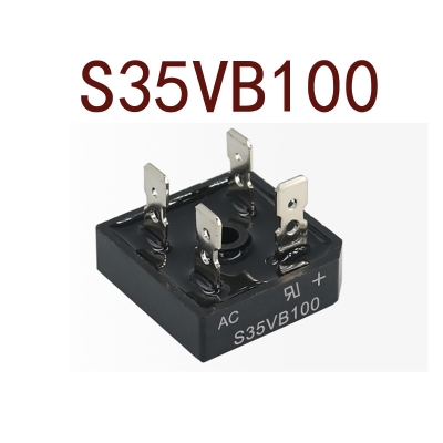 Picture of BLACK 35100 Diode S35VB100W 35A 100W 1000V AC To DC Single Phase Metal Housing 4 Pins Leads 35A Diode 1000V 35100 Bridge Rectifier 35100 Full Wave Bridge Rectifier Diode