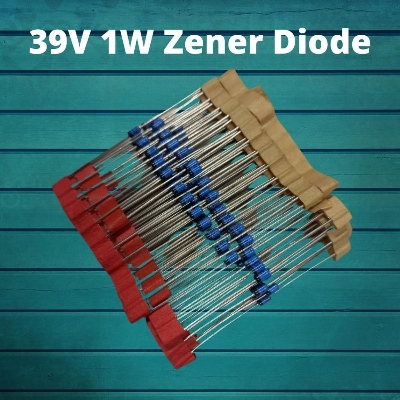 Picture of 10Pcs- 1Watt 39V Zener Diode 1W 39V 1N4754 Through Hole Voltage Regulator Zener Diode 39V DO-41 DIP 2 Pin Leads 39V 1W Zener Diode