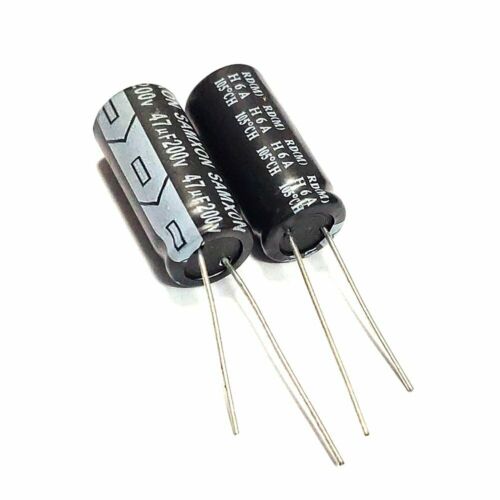 Picture of 3Pcs- 47uF 200V Capacitor RADIAL Electrolytic Capacitor 47uF Capacitor 200V 47uF Radial Polarized Aluminum Electrolytic Capacitors 2 Pin Leads