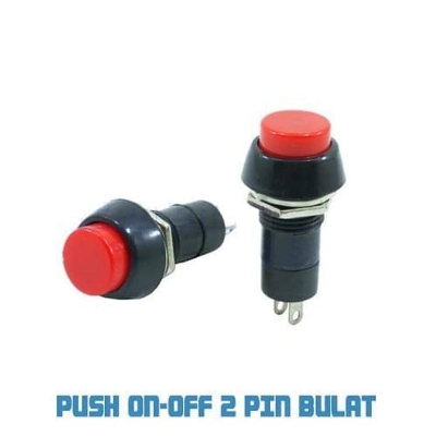 Picture of 3Pcs- Push Switch PBS-11 PUSH BUTTON AC 250V 3A 2 Pin Leads On Off SPST RED CAP Plastic Push Button Switch Latching Switches