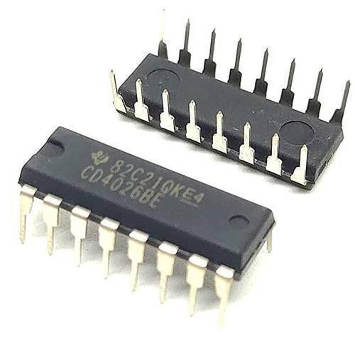 Picture of CD4026BE CD4026 CD-4026 4026 DIP-16 Pin Package Joh-nson Decade Counter with Seven Segment Display Driver CMOS IC Breadboard Friendly IC