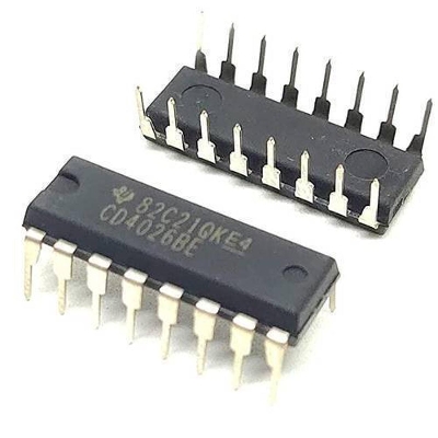 Picture of CD4026BE CD4026 CD-4026 4026 DIP-16 Pin Package Joh-nson Decade Counter with Seven Segment Display Driver CMOS IC Breadboard Friendly IC