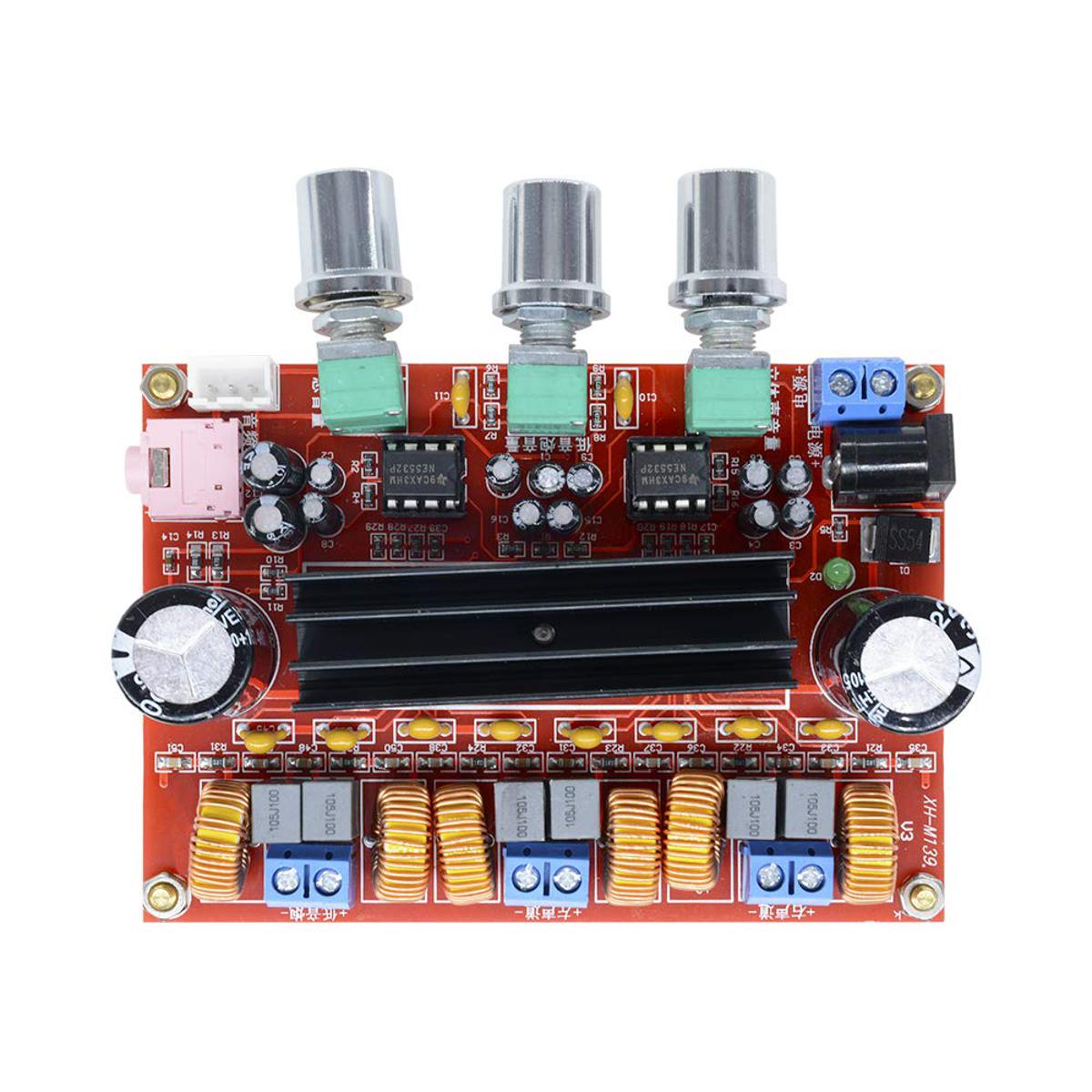 Picture of TPA3116 D2 Amplifier Board 50WX2+100W 2.1 Channel Digital Power Audio Amplifier Board Subwoofer Speaker Stereo Module Power Amplifier DC 12-24V Power Supply