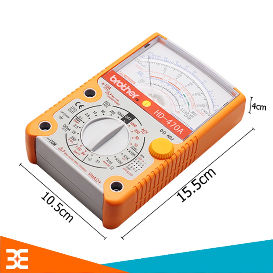 Picture of BROT-HER HD-470A Analog Multimeter Mechanical High Accuracy Linear Pointer Professional Avometer Tester AC DC Voltmeter Buzzer Ohm Battery Test Tool AC/DC AVO Amp Volt Ohm Meter Tools