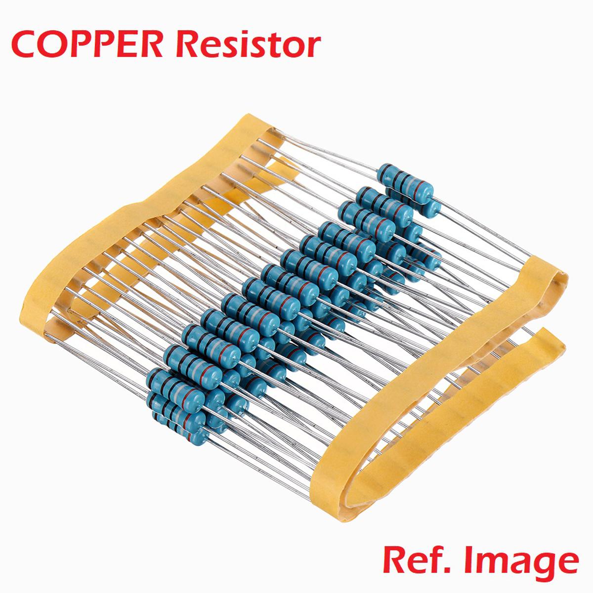 Picture of 50Pcs- Tolerance 1% 82K Ohm COPPER Resistor 82k Ohm Carbon Film Resistor 82k Ohm 1/4W Resistance 0.25 Watt Fixed Resistors Passive Components Parts 2 Pin Leads