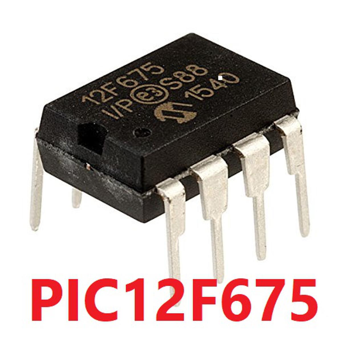 Picture of PIC12F675 IC 12F675 IC Microcontrollers IC MCU DIP-8 8 Pin Leads Dual In Line Package Chip PIC12F675 Microcontrollers IC