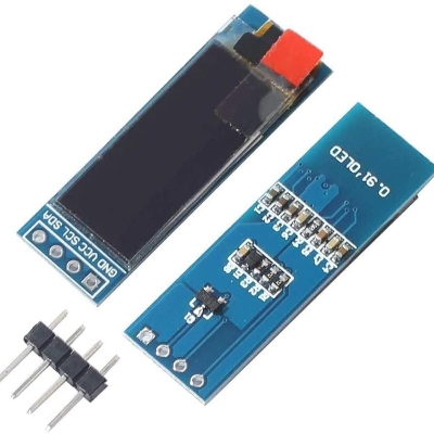 Picture of 0.91 INCH OLED LCD Display 0.91 Inch DC 3-5V 4 Pin Connections Leads For Cables 12832 128×32 Pixel LCD Display Module IIC I2C Interface Communicate Module Monitors