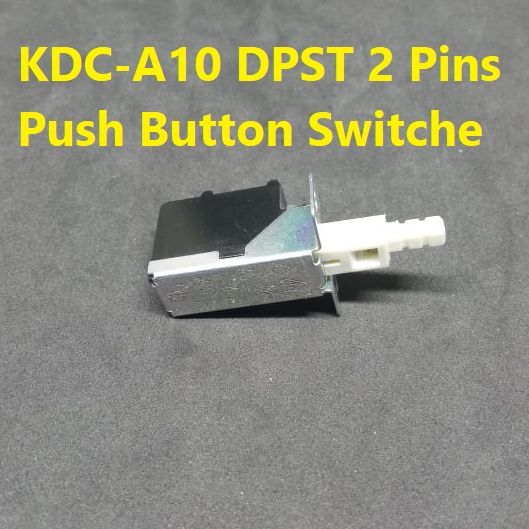 Picture of 2Pcs- KDC-A10 DPST 2 Pins Push Button Switches 8A 250V AC For TV Switches